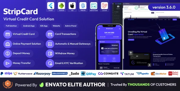 StripCard - Virtual Credit Card Full Solution - Nulled